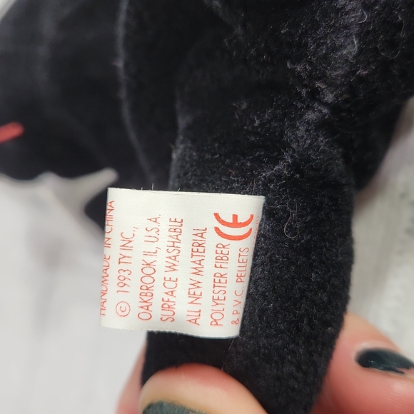 🕸Vintage Blackie Ty Beanie Baby Original Tag Errors PVC Pellets - Picture 5 of 10